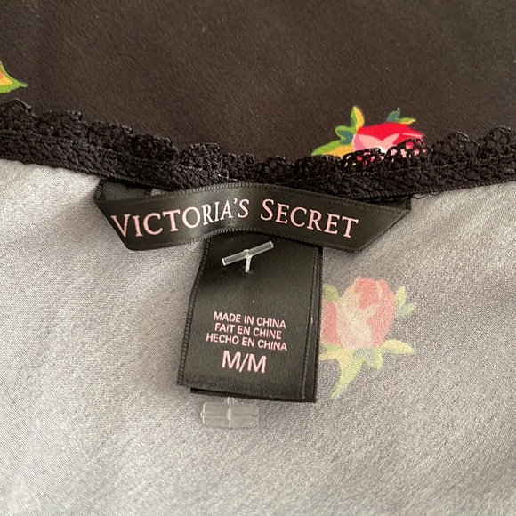 Victoria Secret silky black floral satin slip dress - Picture 5 of 7